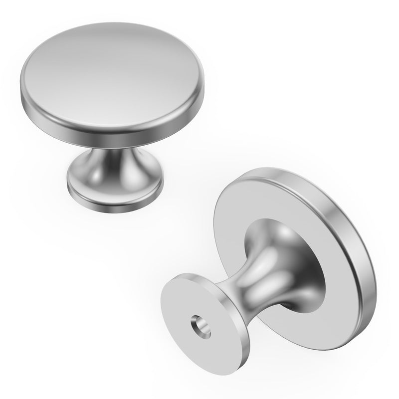 Hickory Hardware 10 Pack Solid Core Kitchen Cabinet Knobs, Luxury Cabinet and Dresser Knobs, Handle Pulls for Doors & Drawers, 1-3/8 Inch, Chrome, Forge Collection 1-3/8 Inch Diameter