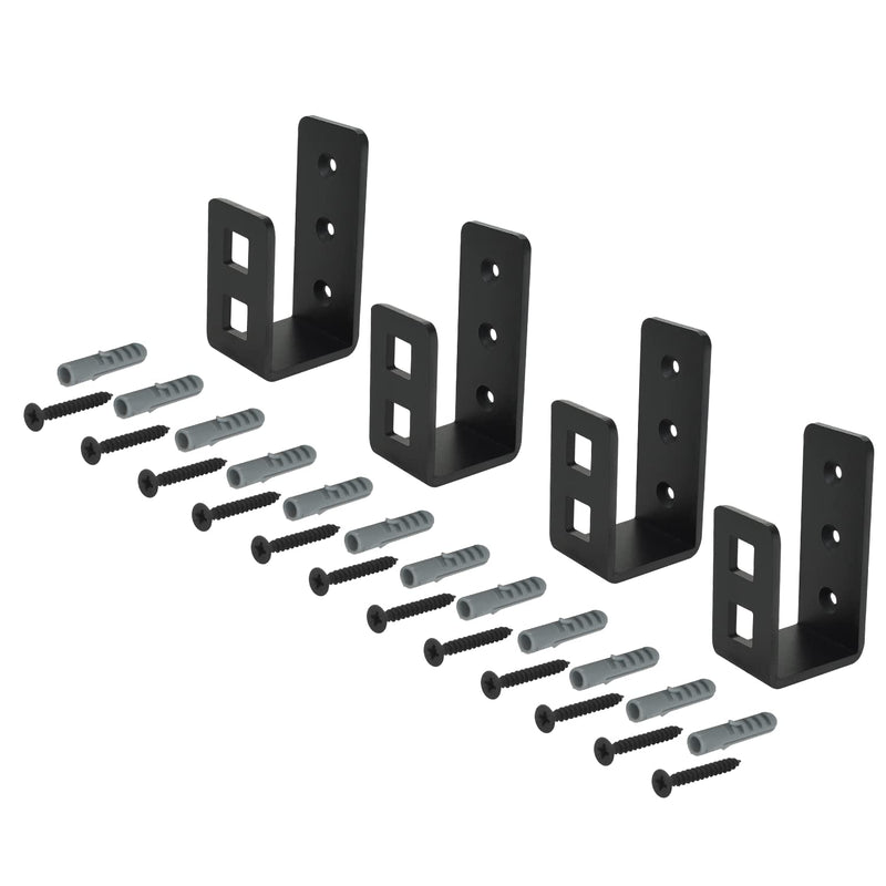 Door Barricade Brackets Open Bar Holder Heavy Duty Reinforcement Door Lock fits 2x4 Boards (4 Pack) 4 Pack