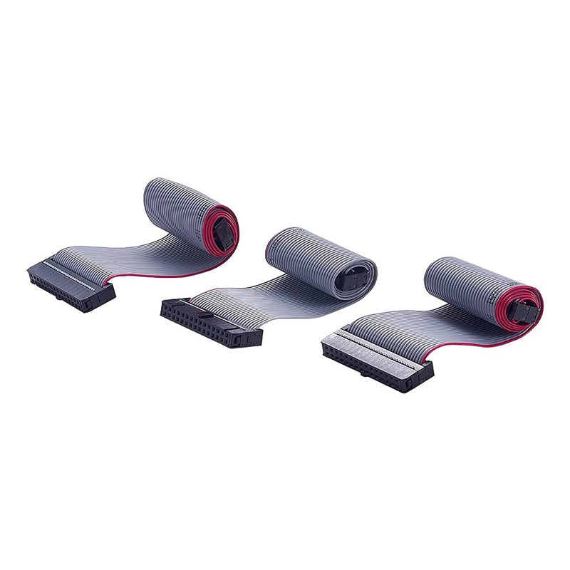 Heyiarbeit 3pcs IDC 30 Pin Connector Gray Wire Flat Ribbon Cable Connector Length 30cm 2.54mm Pitch 30p
