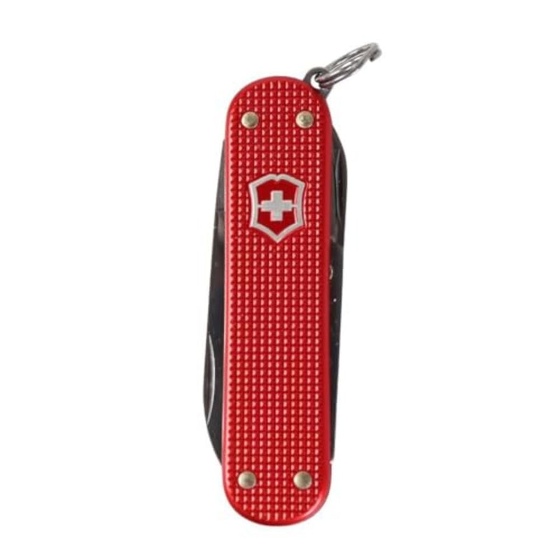 Victorinox Classic SD Alox Swiss Army Knife, Compact, 5 Functions, Swiss Made Pocket Knife with Small Blade, Screwdriver and Key Ring - Sweet Berry (Red)