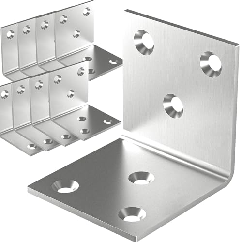20Pcs Stainless Steel Angle Bracket 2In Heavy Duty Corner Brackets for Wood 20 Pack