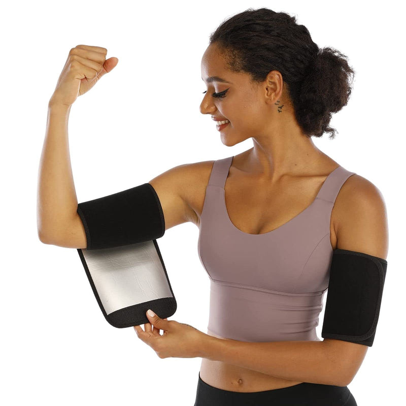 Sauna Arm Trimmer Bands arm Sweat Bands for Women Weight Loss Arm Shaper Wraps for Workout arm Bands for Flabby arm Black