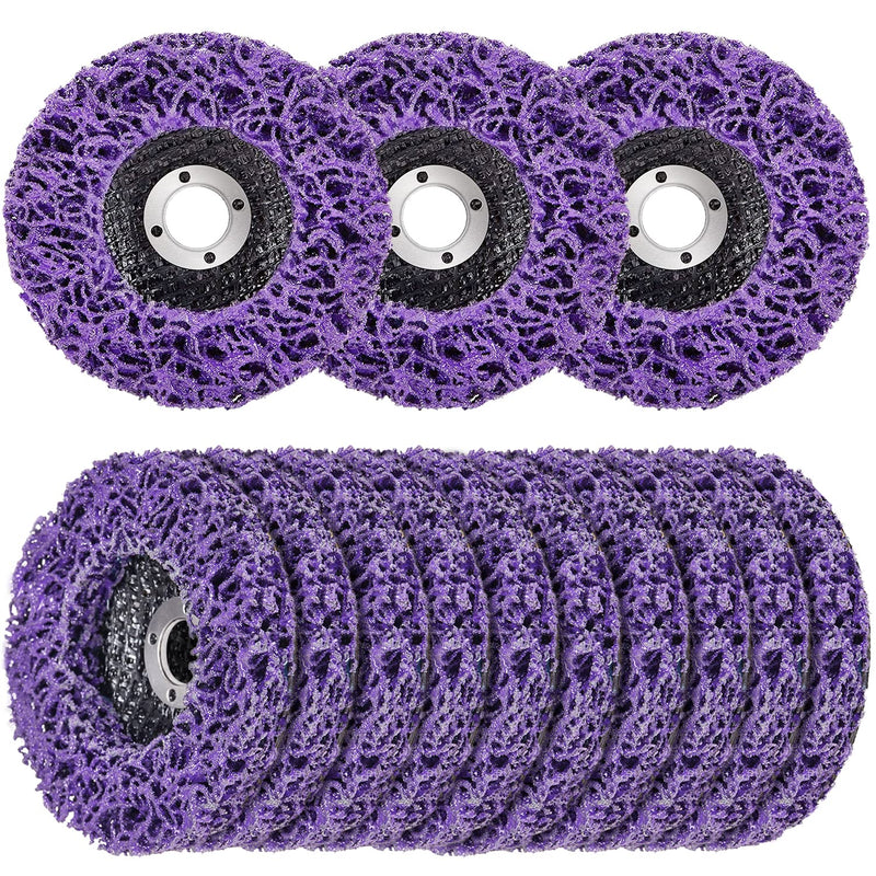 10 Pack Strip Discs Rust Remover Wheel Stripping Wheel for Angle Grinder Paint Strip Wheel Quick Abrasive Discs Rust, Oxidation, Paint Remover (4'' x 5/8'') 4'' x 5/8''-Purple