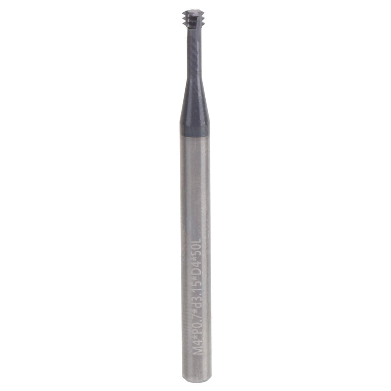 Cutting Cutter, 3-Tooth Metric 60° Tungsten Steel Thread Cutter, M4 x 0.7 x D4 x 50, Can Be Used for Aluminum, Copper, Stainless Steel, Alloy Steel