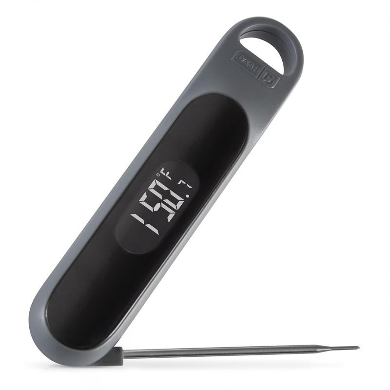 Dash Precision Quick-Read Meat Thermometer - Waterproof Kitchen and Outdoor Food Cooking Thermometer with Digital LCD Display - BBQ, Chicken, Seafood, Steak, Turkey, & Other Meat, Batteries Included Cool Gray