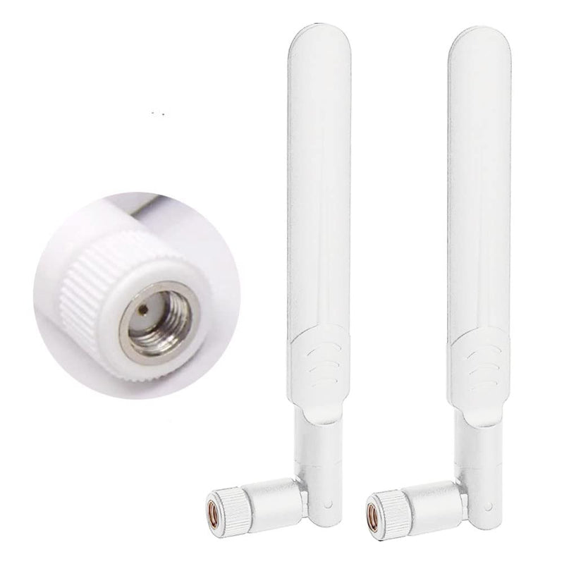 CORONIR Dual Band WiFi Antenna 2.4GHz 5GHz 5.8GHz 9dBi MIMO RP-SMA Male Antenna for WiFi Router Wireless Network Card USB Adapter Security IP Camera Video Surveillance Monitor-2Pack White Pack of 2