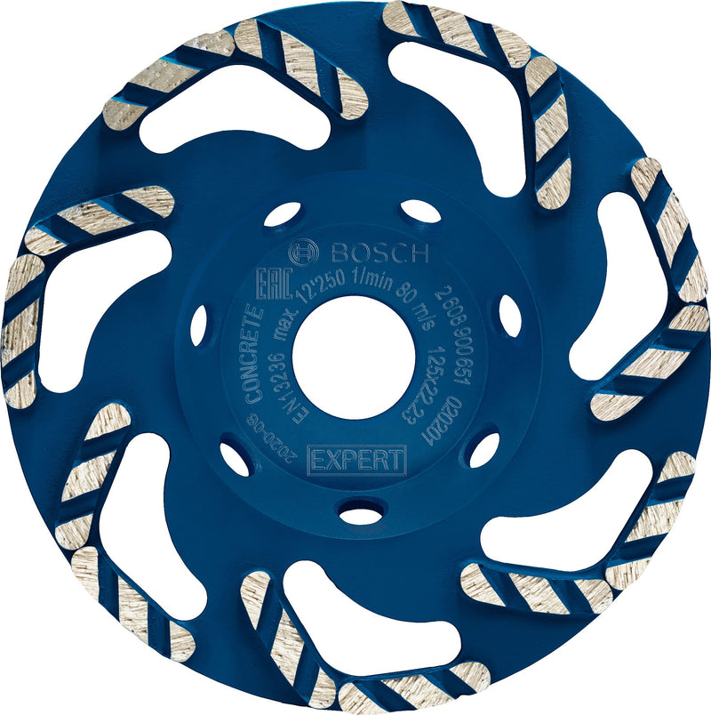 Bosch 1 x Expert Concrete Diamond Cup Wheels (for Concrete, Concrete, Diameter 125 mm, Professional Accessories Concrete Grinder)