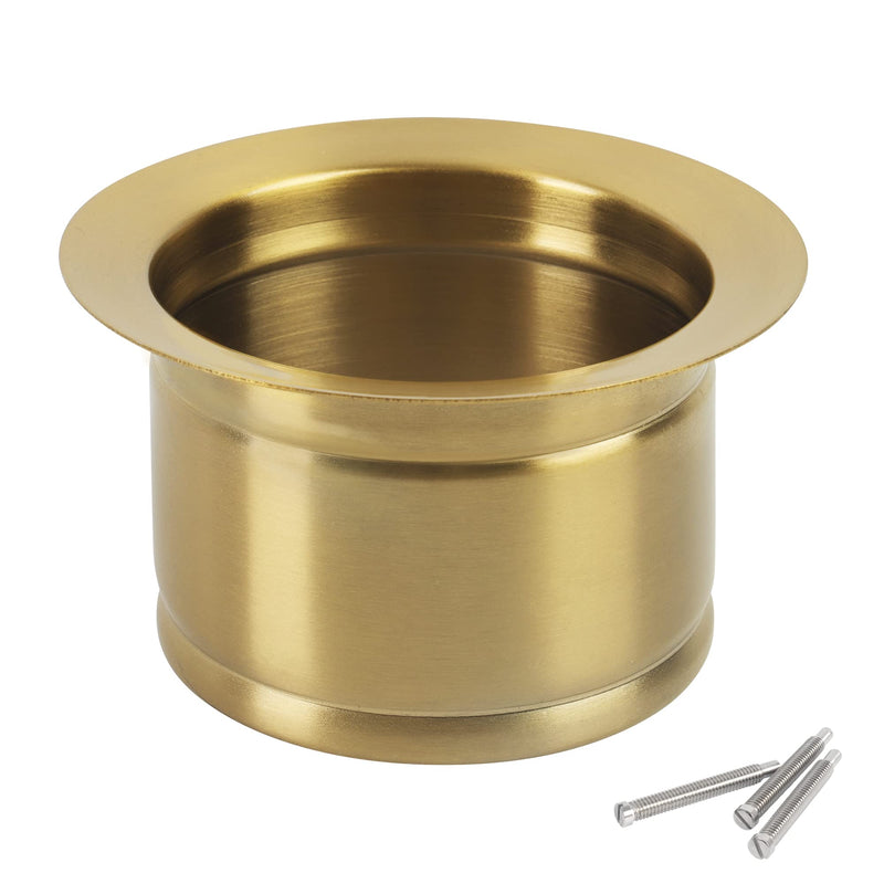 LQS Extended Sink Flange, Deep Garbage Disposal Sinks Flange for Kitchen Sinks, Fit for 3-1/2 Inch Standard Sink Drain Hole, Deep Sink Flange (Golden) Golden