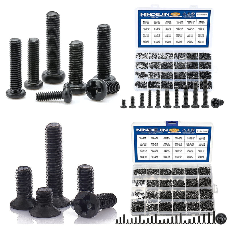 NINDEJIN Computer Laptop Notebook Screws Kit Phillips Flat + Round Pan Head Miniature Screws Set for Toshiba Gateway Samsung HP IBM Dell Sony Acer Asus SSD Hard Disk SATA