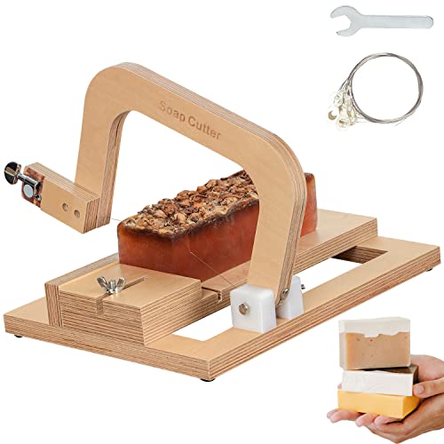Wooden Wire Soap Cutter, Adjustable Wire Soap Slicer Cutting Tool for Handmade Candles Trimming Cheese Making Wooden-1