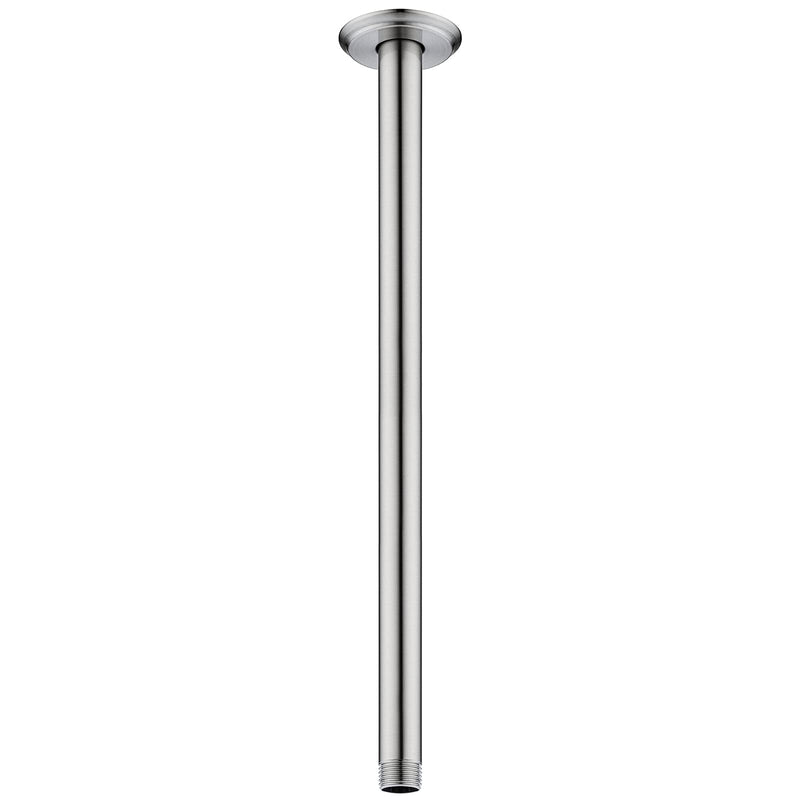 16 Inch Shower Arm and Flange Brushed Nickel, Ceiling Mounted Shower Arm for Rain Shower Head 16 Inches