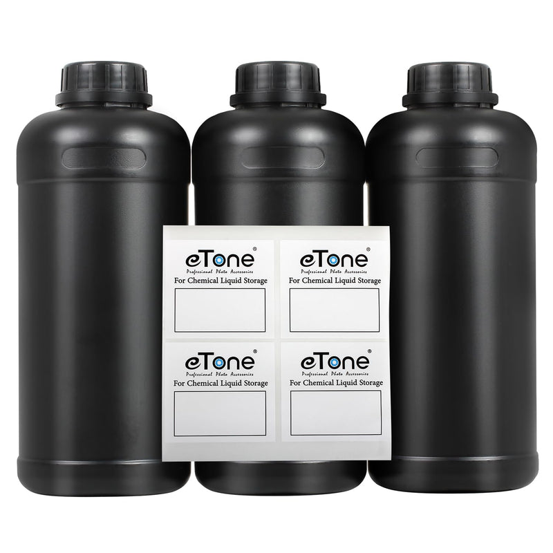 3X 1000ml Round Container Darkroom Chemical Storage Bottles Film Photo Developing Processing Equipment 1L