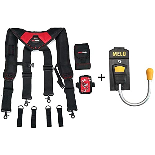 MELOTOUGH 1 Pack Magnetic Tool Belt Suspenders & 1 Pack Tool Holster Cordless Drill Holster