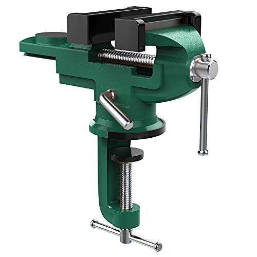 Nuovoware Table Vise 3 Inch, Universal Vise Bench Clamp, Army Green 70 mm