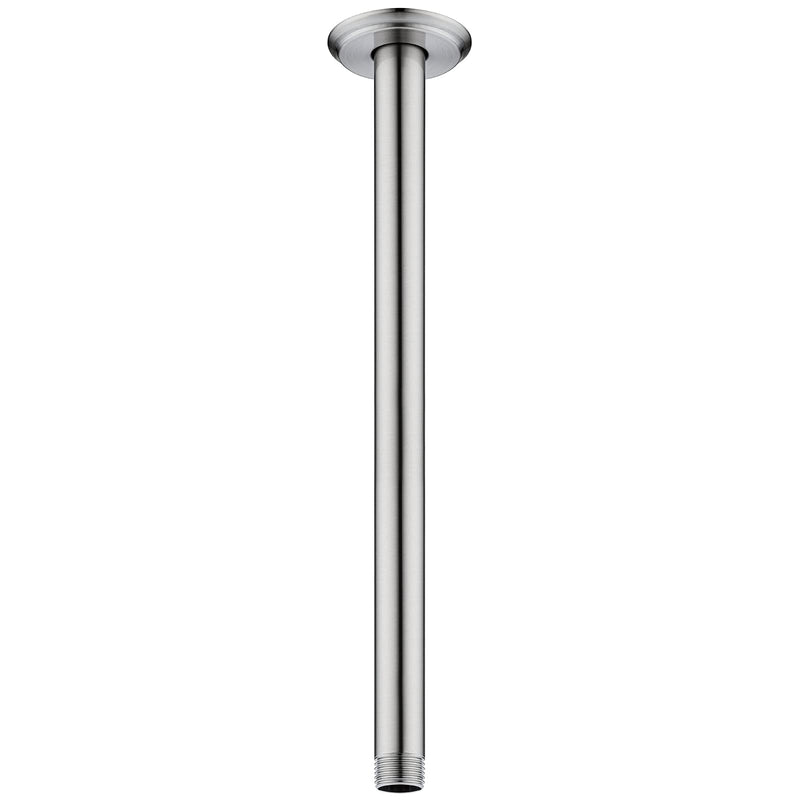 12 Inch Shower Arm and Flange Brushed Nickel, Ceiling Mounted Shower Arm for Rain Shower Head 12 Inches