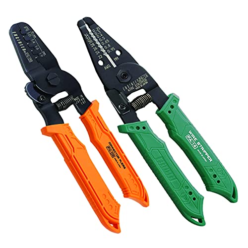ENGINEER PA-09 Precision Crimping Pliers, Best Made Precision Crimping Tool + ENGINEER PA-14 Wire Stripper Universal Mini Crimping Tool (Made in Japan)