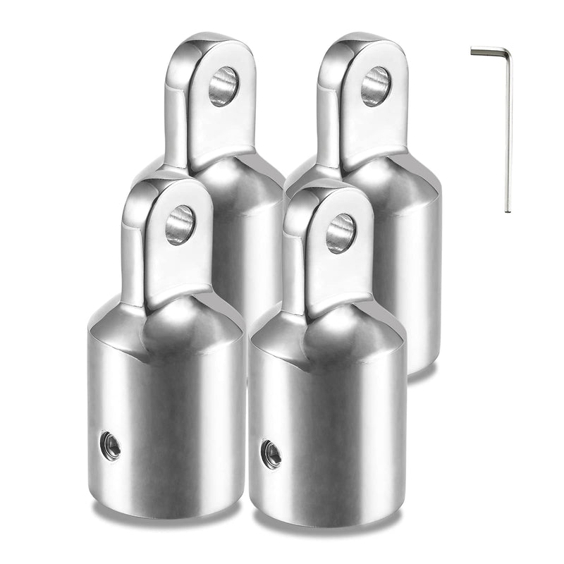 TINGZHIGO Bimini Top Eye End Cap 3/4" 7/8" 1 Inch(3 Sizes) Bimini Top Fittings, 316 Stainless Steel, with an L Shape Hex Key Wrench