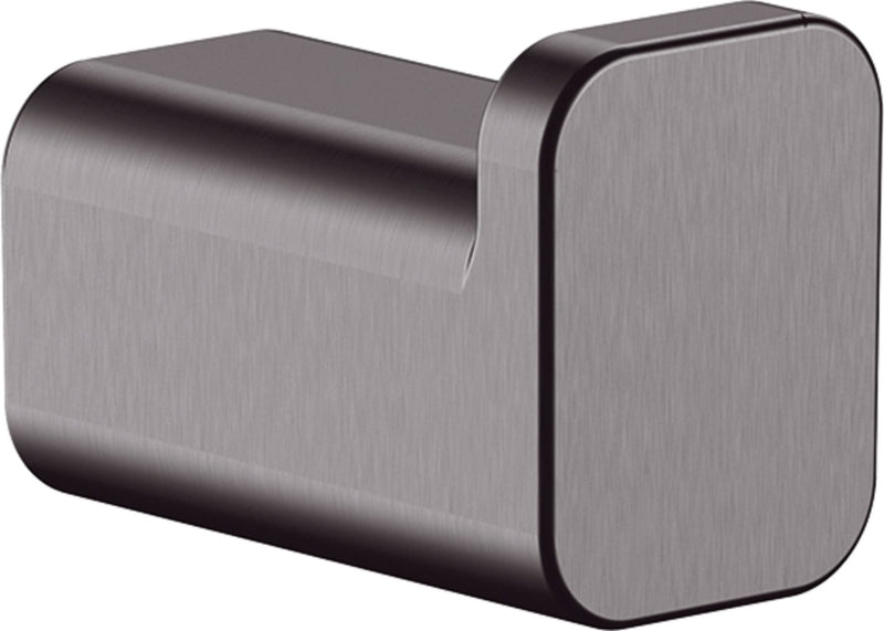 hansgrohe AddStoris Single Hook in Brushed Black Chrome 1-inch Accessories in Brushed Black Chrome, 41742340 Single Robe Hook