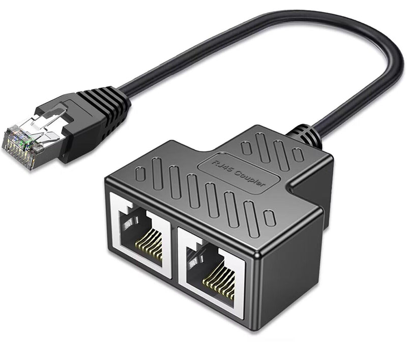 Ethernet Splitter, RJ45 1 Male to 2 Female LAN Ethernet Cable Splitter Suitable Super Cat5, Cat5e, Cat6, Cat7 LAN Ethernet Socket Connector Adapter