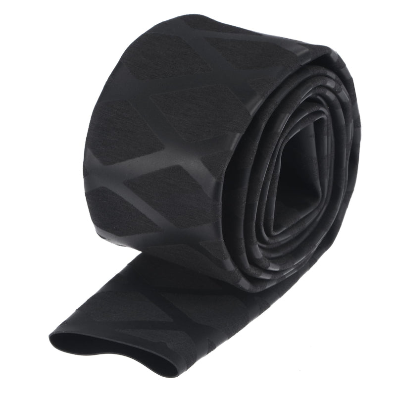 sourcing map 1 m Long Heat Shrink Tubing, 25 mm Diameter, 42 mm Flat Width, Shrink Ratio 1.8:1, Non-Slip Heat Shrink Tubing with Mesh Pattern, Heat Shrink Tube for Handles 40mm black