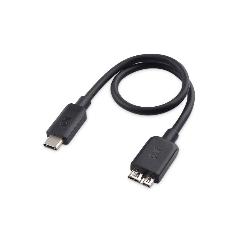 Cable Matters USB C to Micro USB 3.0 Cable 1 ft with 10 Gbps Data Transfer (USB C to Micro B 3.0, USB C Hard Drive Cable) in Black