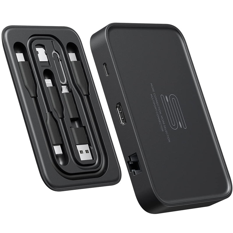 Docking Station, JSAUX OmniCase 7-in-1 USB C Hub with Cable Storage, Support 1000M Ethernet, 4k HDMI, 100W USB C PD, USB 3.0, SD/TF Card Docking Station for MacBookPro/Air, iPad, Chromebook 7 in 1