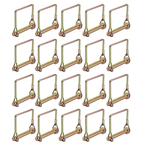 20-Pack Square Shaft Locking Pin Wire Lock Pin Safety Coupler Pin , 3 Sizes Available: 3/8" x 2-1/4", 1/4" x 2-1/4", 5/16" x 2-1/4" (20Pcs: 3/8" x 2-1/4") 20Pcs: 3/8" x 2-1/4"
