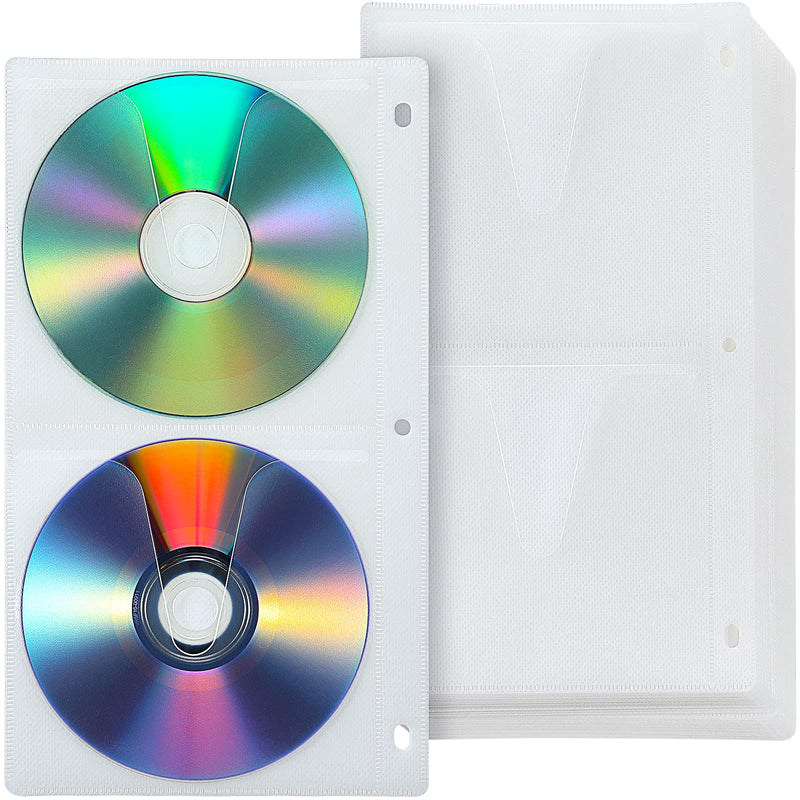 Kosiz 36 Pieces 4 Dise DVD Poly Sleeves 3 Rings CD Sleeves Binder Pages 144 Disc Capacity for Binders Only