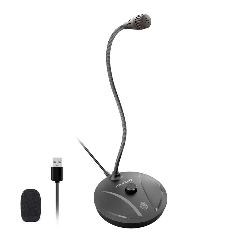JOUNIVO USB Microphone for Computer, PC/Laptop Mic, Mute Button with LED Indicator, 360 Degree Gooseneck Design, Desktop Microphone for Streaming, Recording, Dictation, Podcasting, YouTube, JV610PRO JV610P