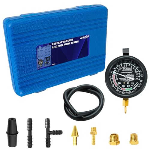 ATPEAM Vacuum Tester Fuel Pump Gauge Kit Carburetor Pressure Diagnostics