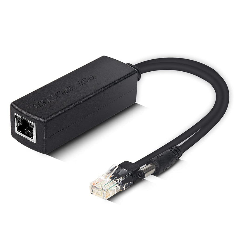ipolex Gigabit PoE Power Over ethernet Splitter Adapter 48V to 12V, DC Jack 5.5x2.1mm, IEEE 802.3af/at Compliant 10/100/1000Mbps PoE Splitter with 12V Output for Surveillance Camera CCTV & VoIP Phone Gigabit POE Splitter