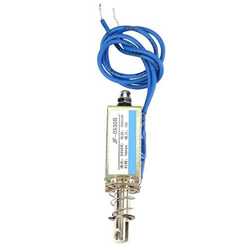Solenoid 24V, Electromagnet Pull 24V, JF-0530B DC 6V 12V 24V Push-Pull Type Frame DC Magnet Electromagnet 300mA 10mm (24V)