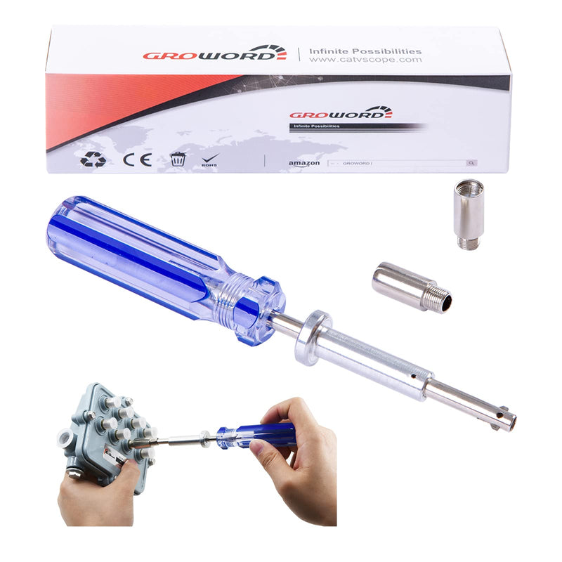 7 Inch Terminator TV Tool LTT-7 GTT-7 CATV Cable Locking Terminator Tool - Coax/Coaxial Cable terminator Tool Bump Key for TV Boxes Cable Blue