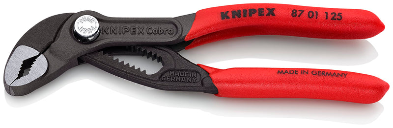 Knipex Cobra High-Tech Water Pump Pliers grey atramentized, with non-slip plastic coating 125 mm (self-service card/blister) 87 01 125 SB