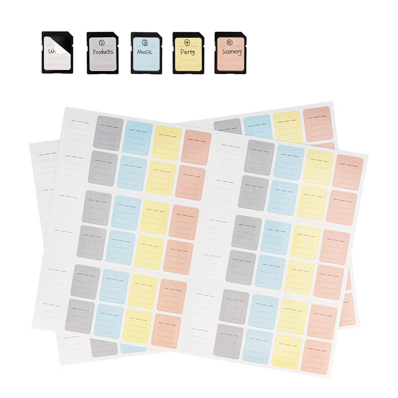 [Australia - AusPower] - (120 Count) Multi-use Label Printable Stick-On Camera Memory Card Labels SD SDHC SDXC XQD CF CFexpress Type-B Card USB Flash Drive Removable Stickers Cards Mark Paper Labeler 120 Labels/Writable Style 