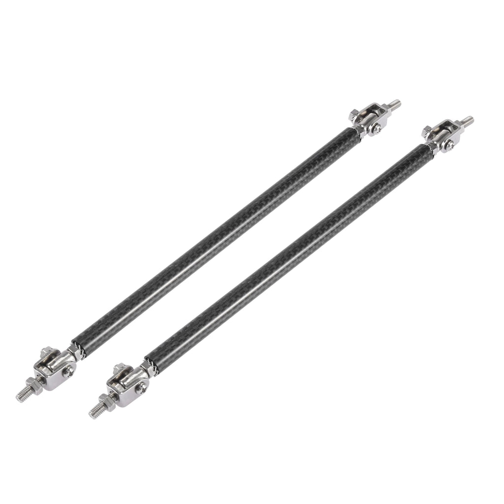 X AUTOHAUX 2pcs 11"-13" Car Adjustable Front Bumper Lip Splitter Strut Tie Rod Bar Universal Black Carbon Fiber Pattern 20cm Carbon Fiber Black