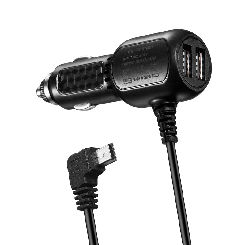 Car Charger Charging Cable Vehicle Power Cable Compatible for CARRVAS,Xgody J727,AROVA,AZDOME M550,Pruveeo D90-4CH,Magellan Roadmate,Garmin Dezl GPS Navigation Power Cord Supply