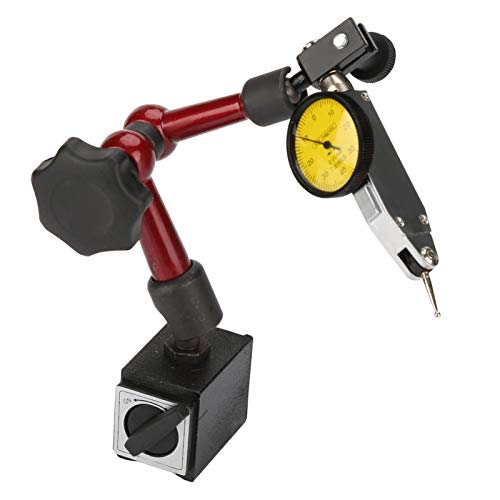 Dial Indicator with Magnetic Holder 0~0.8 mm Magnetic Measuring Tripod with Dial Gauge Metal Flexible Strong Magnetic Base Holder + Lever Dial Indicator Shockproof