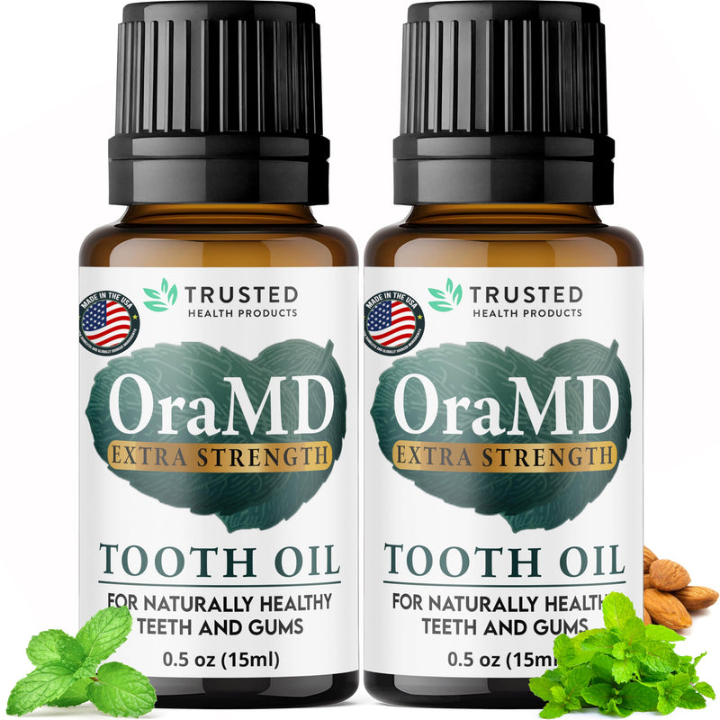 OraMD 4-in-1 Extra Strength Tooth Oil - Clinically Tested Maximum Strength Gum Disease Treatment, Gingivitis Treatment, Periodontal Disease Treatment, Sensitive Teeth and Gums - All-Natural (2 Pack) 2 Pack