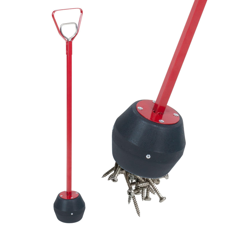 Magnetic Pickup Tool – Large Magnet with 25lb Pull, 27.5-Inch Reach, and Quick Release Handle – Workshop Floor Sweeper by Stalwart