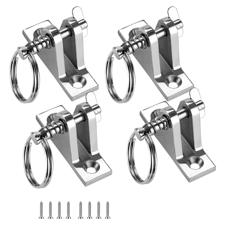 Bimini Top Deck Hinge with Quick Release pin, Bimini Top Fitting Hardware 90° Deck Hinge, 316 Stainless Steel, Installation Screws(4 Packs)