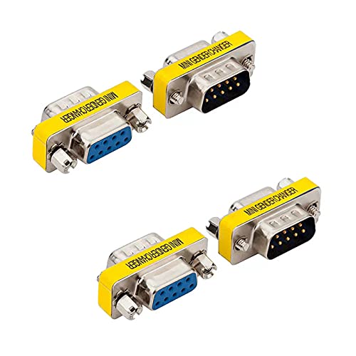 4 Pack Rs232 Serial Cable 9 Pin DB9 Female to Female/Male to Male Gender Changer Coupler Adapter Connector