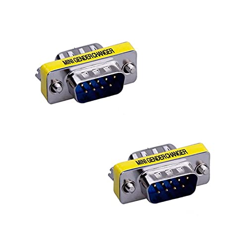 LuoQiuFa 2 Pack Rs232 Serial Cable 9 Pin DB9 Male to Male Gender Changer Coupler Adapter Connector