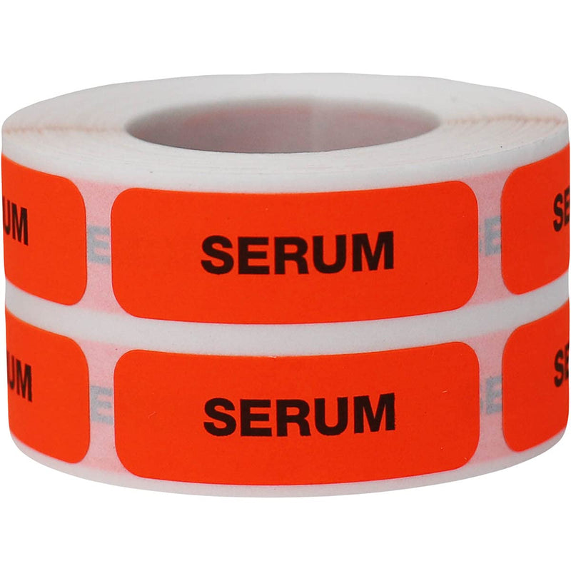 Serum Medical Healthcare Labels 0.5 x 1.5 Inch 500 Total Stickers