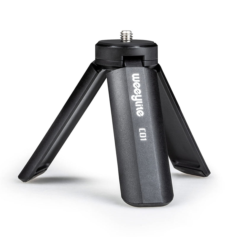 1/4 Mini Tripod, Tabletop Desktop Stand Compact Tripod with 1/4" Screw for weeylite K21 Stick Light, S03/S05 Pocket Photo Light, Camera, Smooth 4, Osmo Mobile, Vimble 2, Gimbal Handle Grip Stabilizer C01