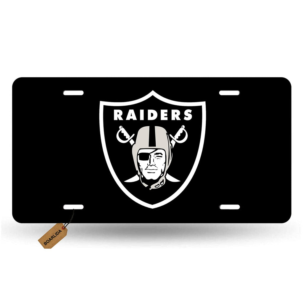 American Football Design License Plate Durable Oakland Team Decorative Aluminum Car License Plate Covers for Women Girls Men Boys 12 X 6 Inch Raiders