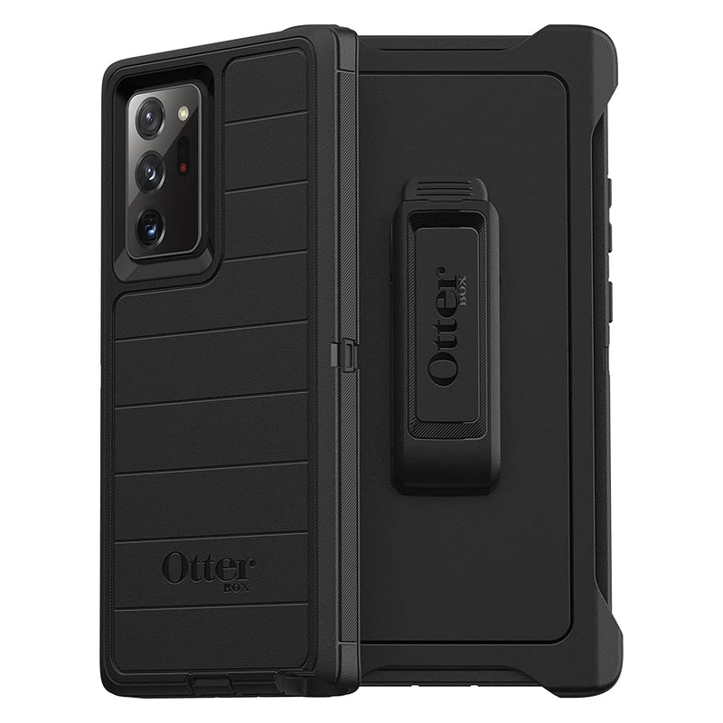 OtterBox Defender Screenless Series Rugged Case & Belt Clip Holster for Galaxy Note 20 Ultra 5G (ONLY) Retail Packaging - Black - with Microbial Defense