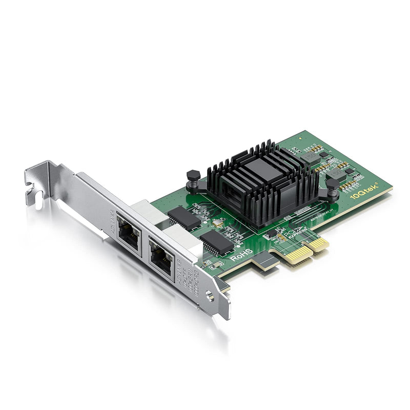 10/100/1000Mbps Gigabit Ethernet Network Interface Card (NIC) Dual Copper RJ45 Ports, with Intel 82576 Chip, Equivalent to Intel E1G42ET, PCIE 2.0 X1, Support Windows/Windows Server/Linux/VMware ESX Intel 82576EB, 2x RJ45