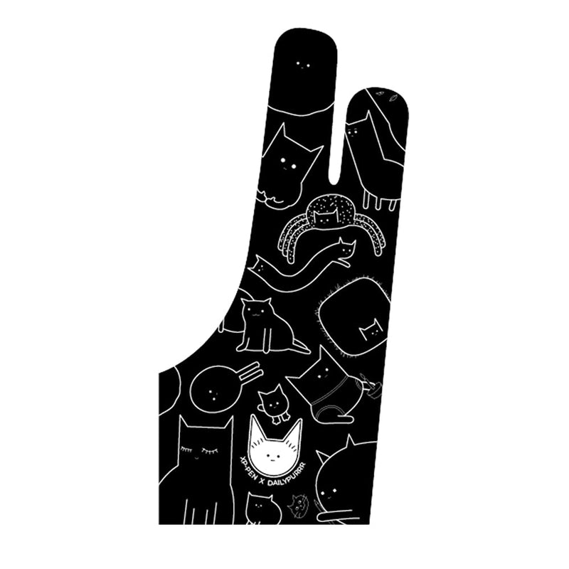 XPPen Digital Drawing Glove Two-Finger Artist Glove for Drawing Tablet Cute Cat Print Drawing Glove Suitable for Right and Left Hand Cat Print Glove
