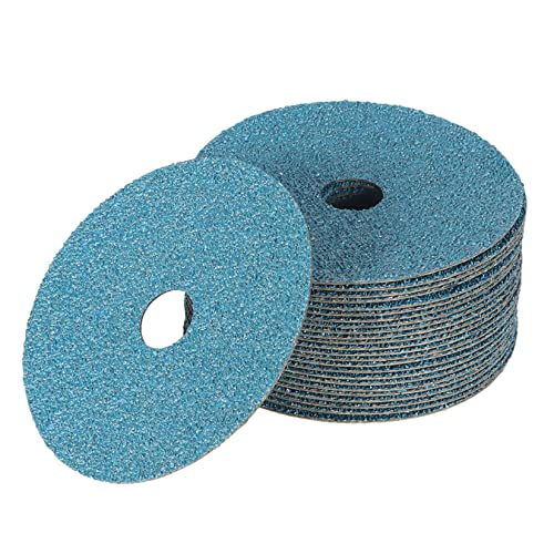 findmall Abrasives 25Pcs Fiber Disc 5 Inch Zirconia Resin Fiber Grinding and Sanding Discs 7/8 Inch Center Hole 36 Grit 5 Inch x 7/8 Inch 36 Grits